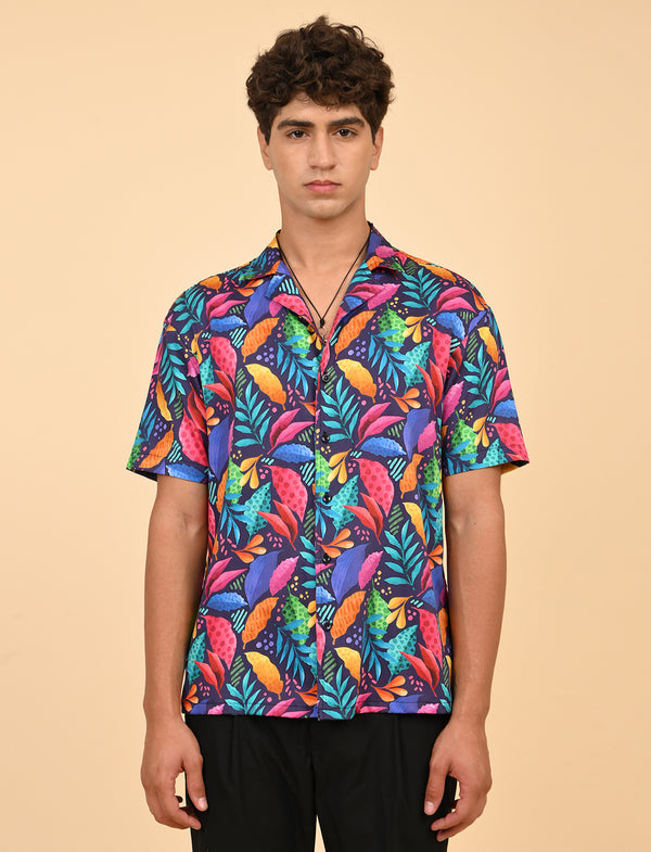Men Causal Shirts (Leaf Print)