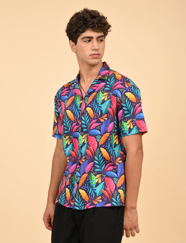 Men Causal Shirts (Leaf Print)