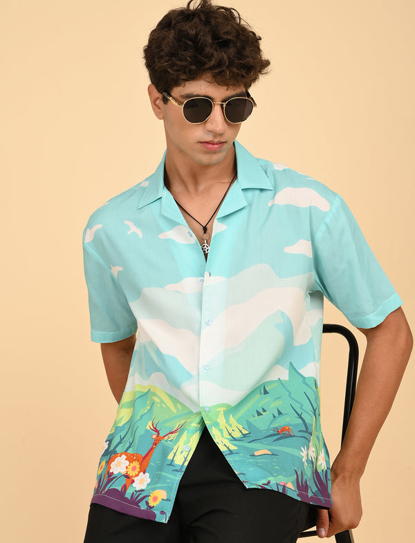 Men Causal Shirts (Natural Print)