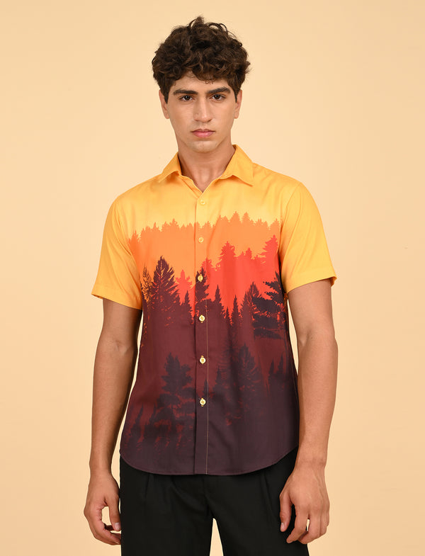 Men Causal Shirts (Natural Print)