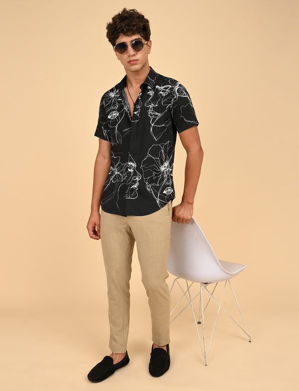 Men Causal Shirts ( face Art)