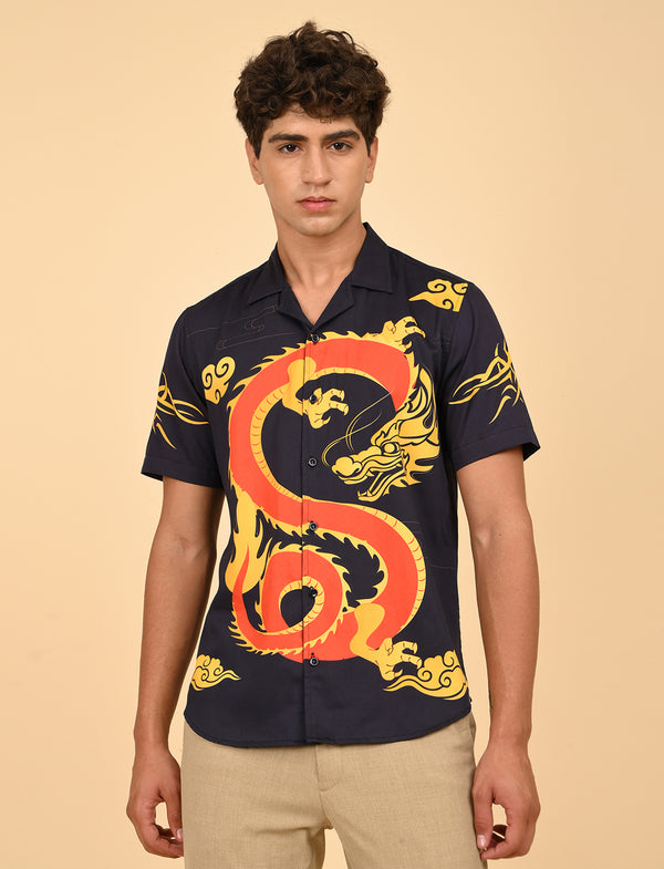 Men Causal Shirts ( Dragon Print)