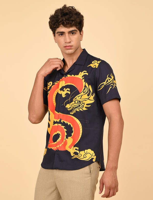 Men Causal Shirts ( Dragon Print)