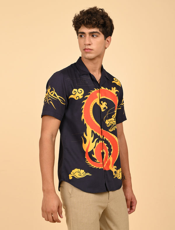 Men Causal Shirts ( Dragon Print)