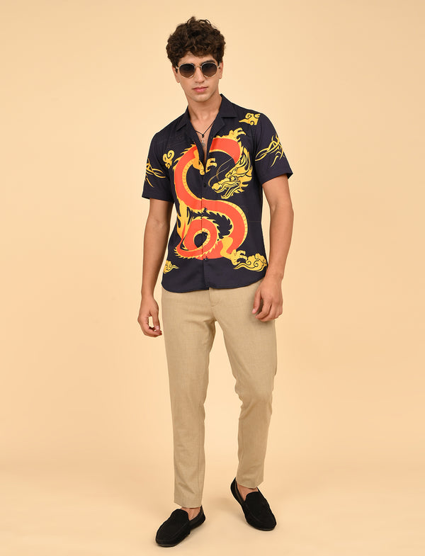 Men Causal Shirts ( Dragon Print)
