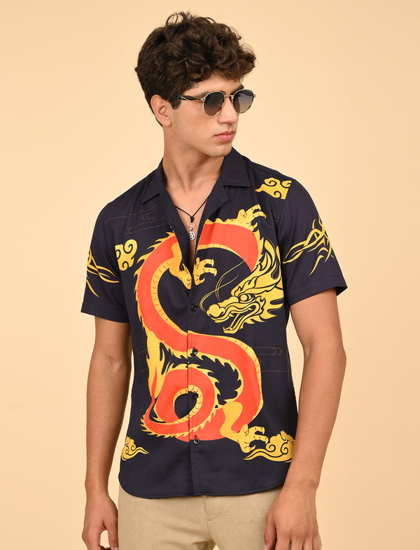 Men Causal Shirts ( Dragon Print)