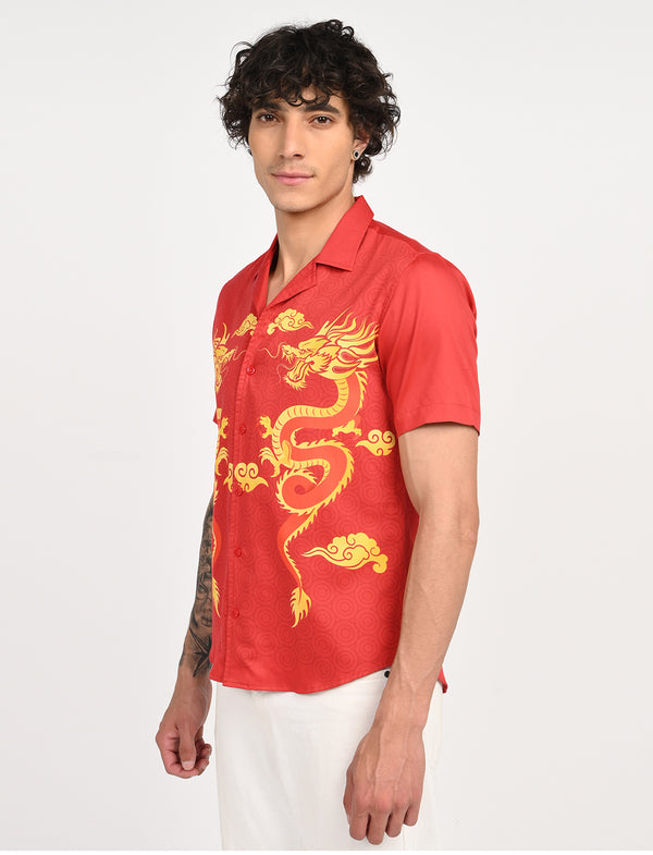 Men Causal Shirts ( Dragon Print)