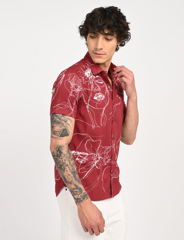 Men Causal Shirts ( face Art)