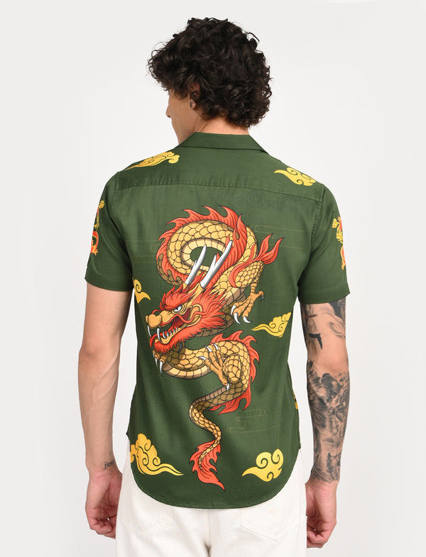 Men Causal Shirts ( Dragon Print)