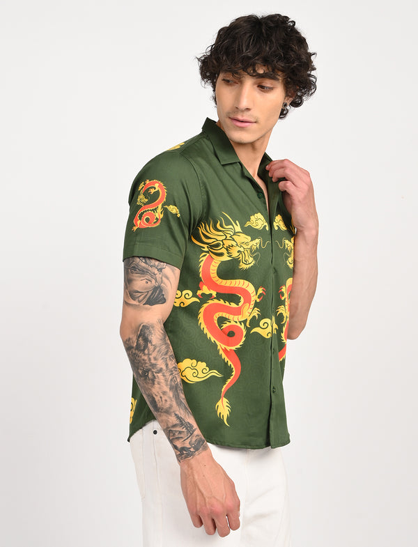 Men Causal Shirts ( Dragon Print)