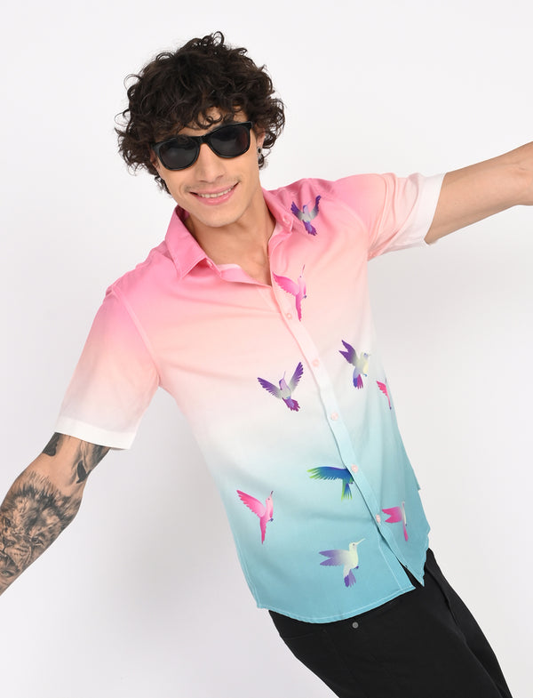 Men Causal Shirts (Birds)