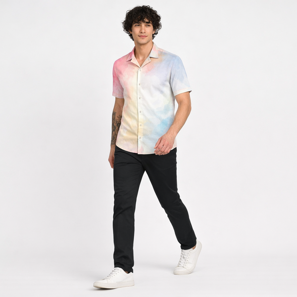 Mens Casual Shirt(Smoke Print)
