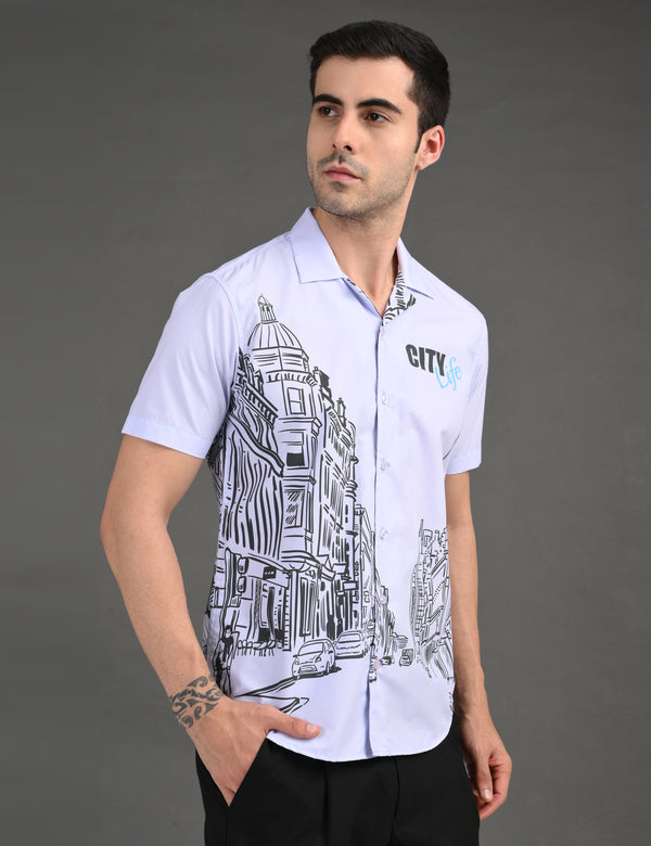Mens Casual Shirt(City Print)