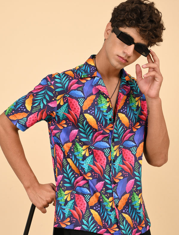 Men Causal Shirts (Leaf Print)