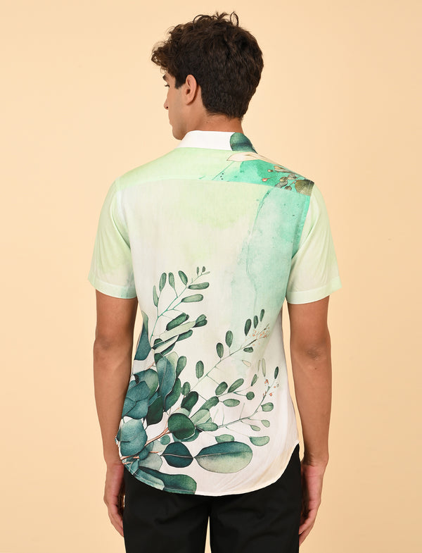 Men Causal Shirts (Leaf Print)