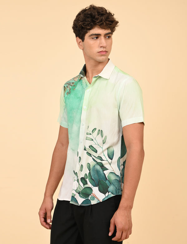 Men Causal Shirts (Leaf Print)