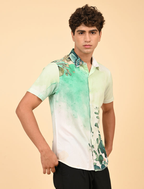 Men Causal Shirts (Leaf Print)