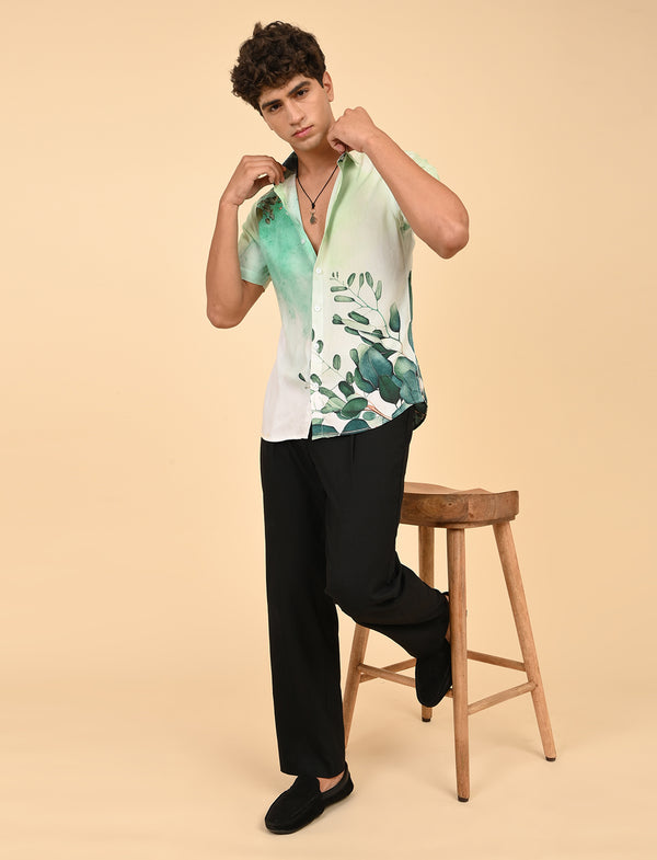 Men Causal Shirts (Leaf Print)