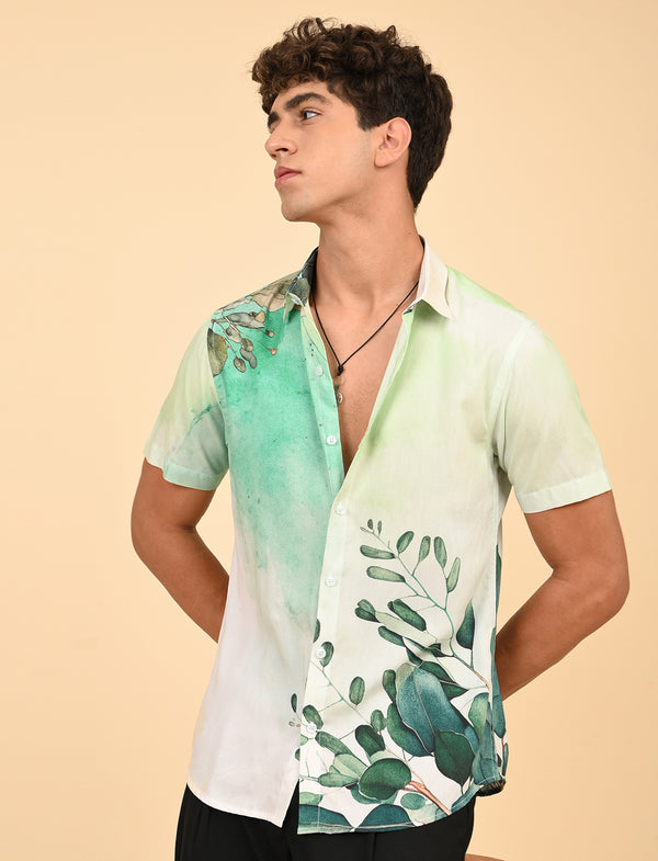 Men Causal Shirts (Leaf Print)