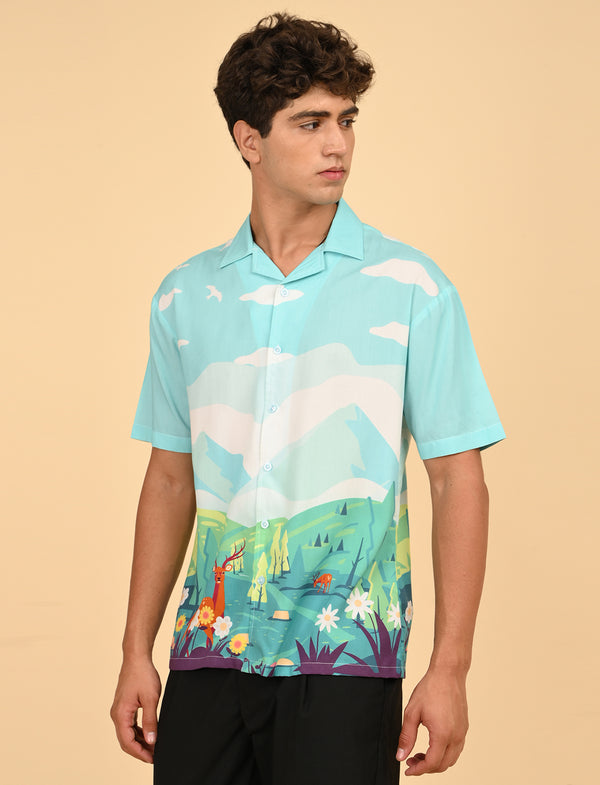 Men Causal Shirts (Natural Print)