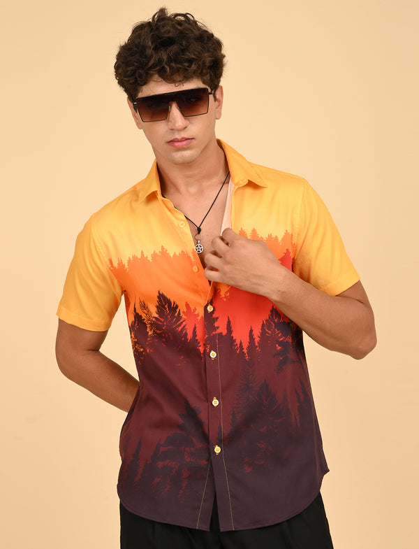 Men Causal Shirts (Natural Print)
