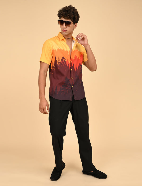 Men Causal Shirts (Natural Print)