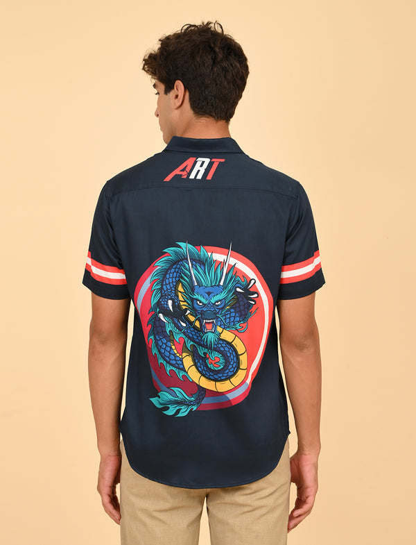 Men Causal Shirts ( Dragon Print)