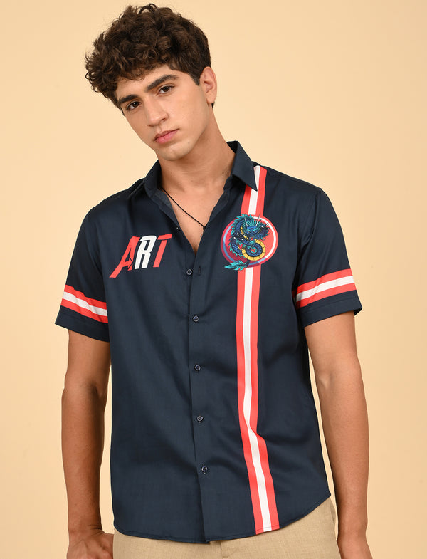 Men Causal Shirts ( Dragon Print)