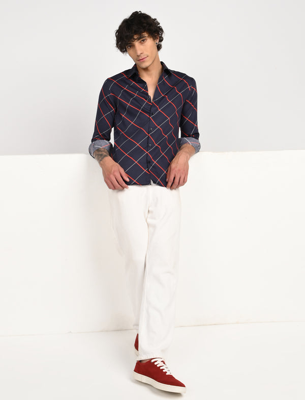 Men Causal Shirts (cross checked)