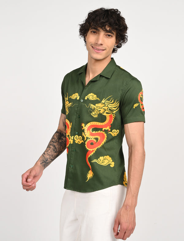 Men Causal Shirts ( Dragon Print)