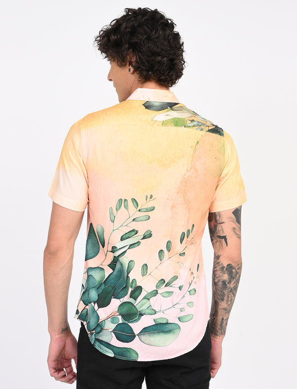 Men Causal Shirts (Leaf Print)