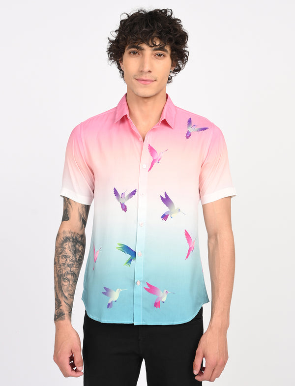 Men Causal Shirts (Birds)