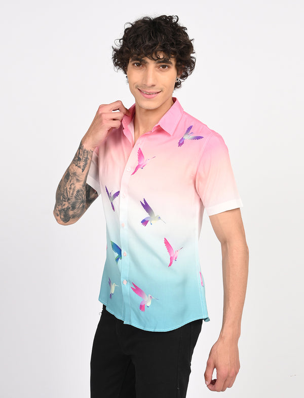 Men Causal Shirts (Birds)