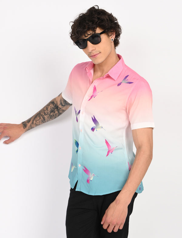 Men Causal Shirts (Birds)