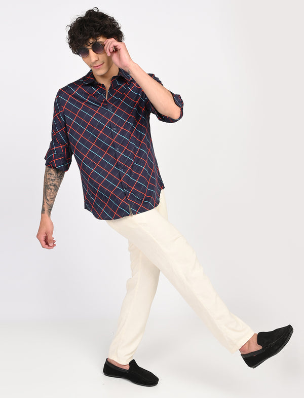 Men Causal Shirts (cross checked)