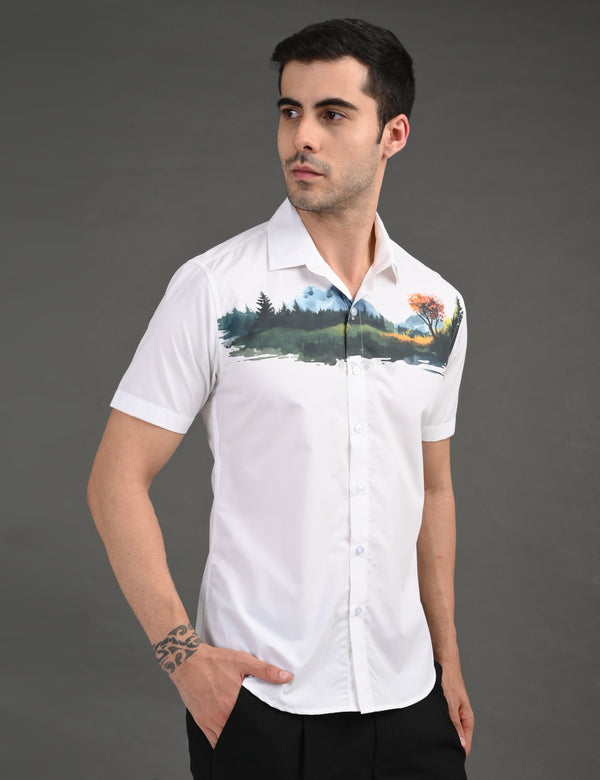 Mens Casual Shirt(Natural Print)