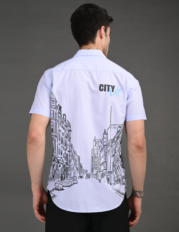 Mens Casual Shirt(City Print)