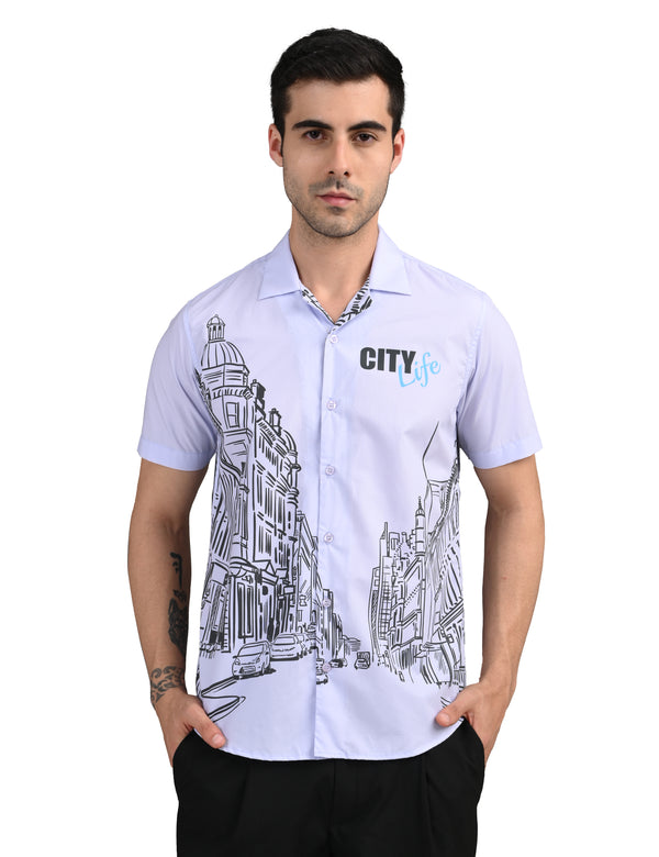 Mens Casual Shirt(City Print)