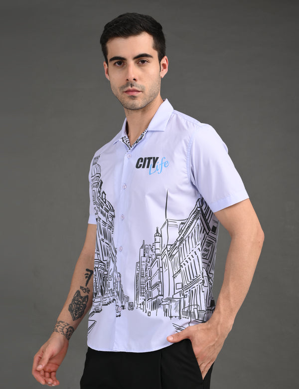 Mens Casual Shirt(City Print)